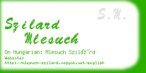 szilard mlesuch business card